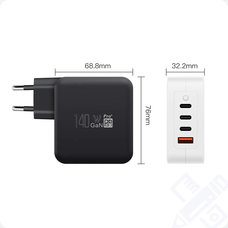 PD140WCCCA USB-C Fast Charger – GaN Power Adapter for MacBook Pro & Laptops - Image 2